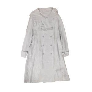 UNRAVEL PROJECT White Silk Backwards Trench Jacket Size 0/36 $2100